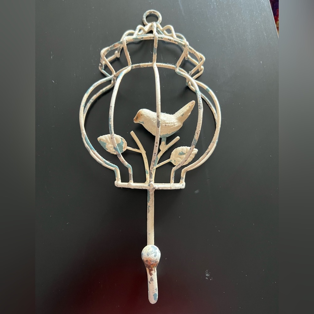 Vintage/Antique Bird in a Cage Wall Hook - Picture 7 of 8